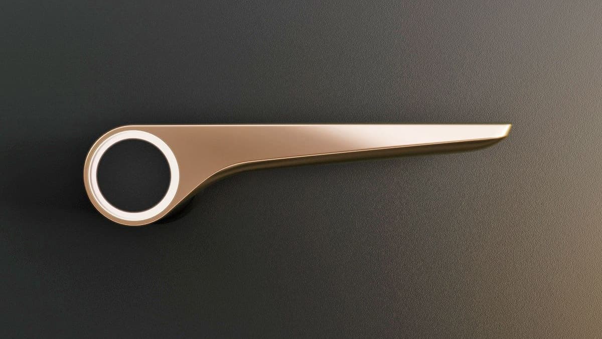 Bronze Magnifica handle seen from the front on a dark background